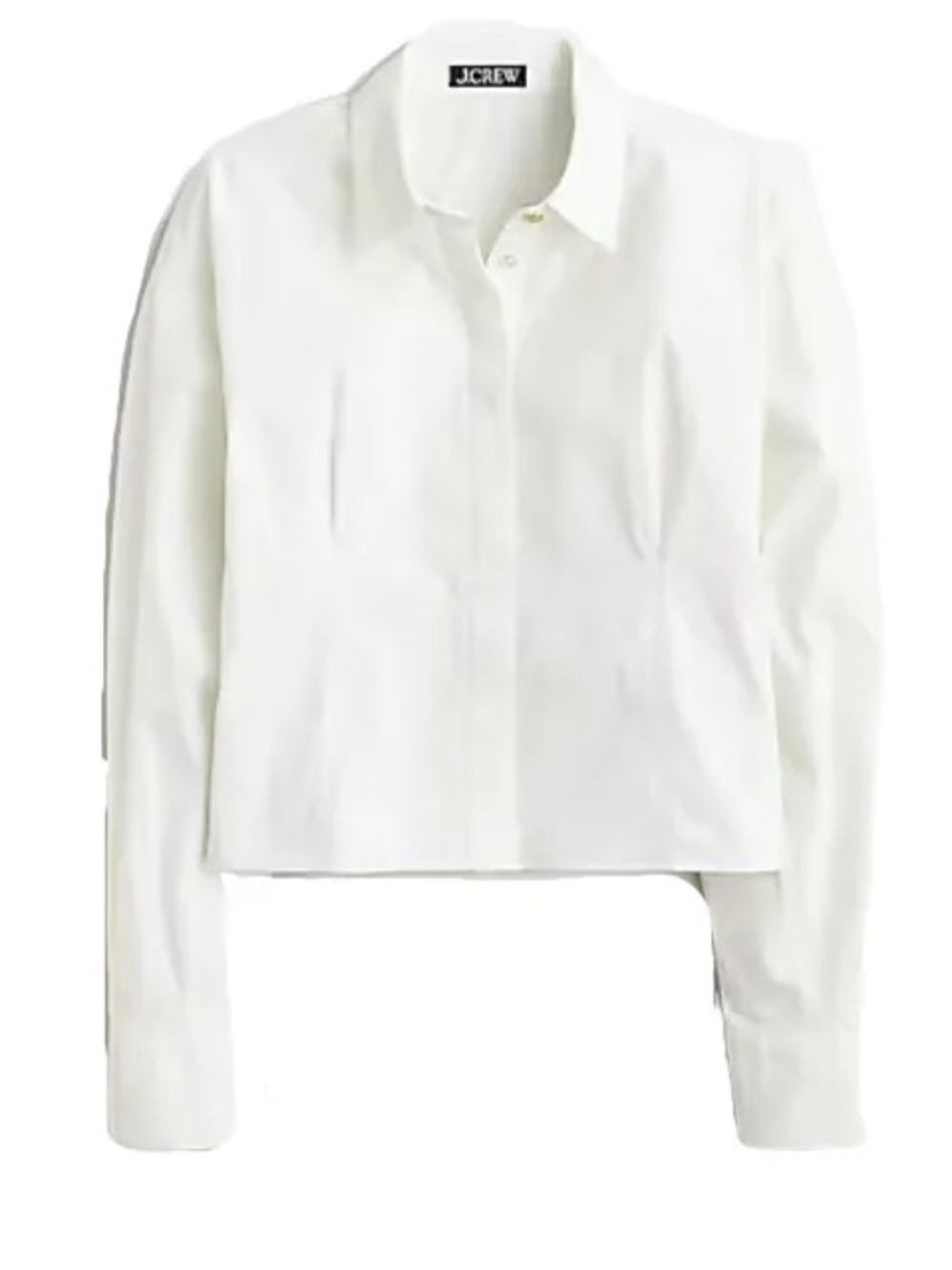J.Crew cotton poplin cropped White Button-Down shirt - Picture 2 of 6